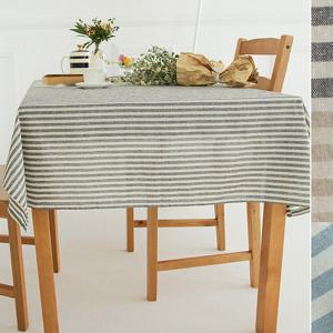 빈티지 스트라이프 테이블보-블루,베이지,블랙(4인)