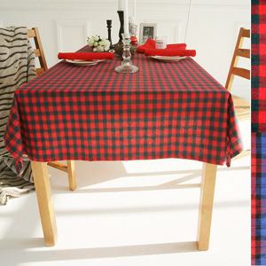 체크 크리스마스 장식 테이블보-레드.블루(2인)