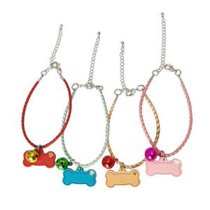 러블리펫 뼈다귀 가죽 방울 애견 목걸이