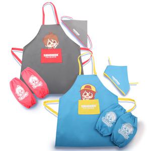 도티잠뜰 방수 앞치마 세트 아동 팔토시 두건 유아용