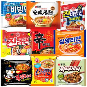[오뚜기/농심/삼양/팔도]봉지 라면x20봉  신라면 스낵면 진라면