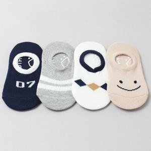 [주크]C스마일맨망사 덧신(4켤레) 아동양말 아기양말 유아양말 신생아 유아덧신 아기덧신 아동덧신
