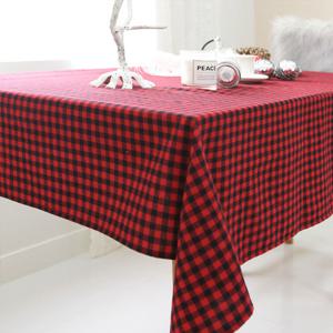 블랙&레드 체크 크리스마스 장식 테이블보(4인)