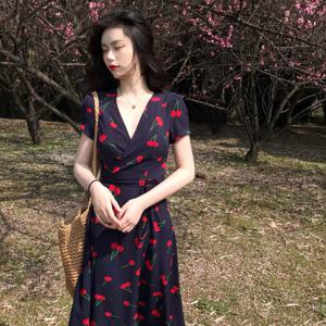 반팔원피스 여친룩 랩원피스 OPC008