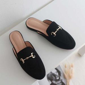 NAM 검정색 뮬구두 사무실 슬리퍼 낮은굽 선생님 실내화