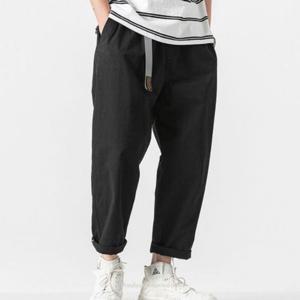 남자배기바지 남자 바지 코튼 허리 밴딩 팬츠 와이드핏 통바지
