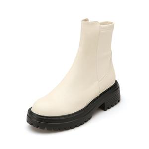 [미소페] 여성 라운드 쉐입 첼시스판부츠 012246707 5cm 2color