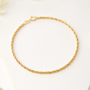 골드팡 14k 볼륨웨이비 로프체인 발찌 - 옐로우골드