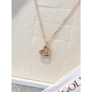 미니골드 14K [THANKYOU] 디어러브 로제핑크 댄싱다이아 목걸이 NNTM4090L