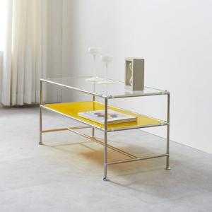 (착불)우아미가구 아르보 미드센츄리모던 유리 소파테이블