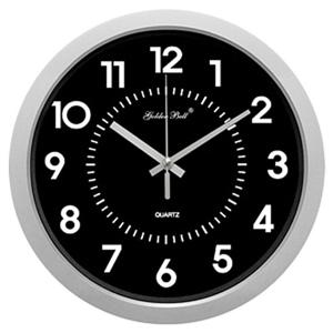 GB4058 무소음 컬러플 실버라운드 벽시계 28cm 한국