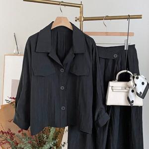 샵앤) 데일리 여성 카라넥 단추 간절기 블라우스 셔츠 DGB-WBL-4200-블랙