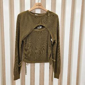 나인스텝 HC11 셔링볼레로셋업니트티셔츠 n23st3301