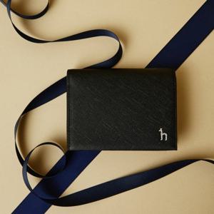 [HJHO5F610BK][백화점BEST]블랙 배색포인트 소가죽 명함지갑