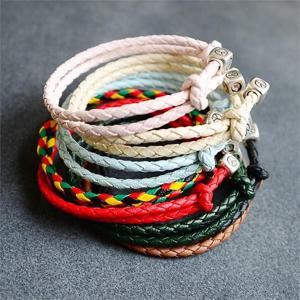 앤브로치 사이즈조절 가죽팔찌/BIL0310AL/커플팔찌