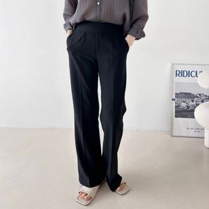 샵앤) 여성 날씬핏 허리밴딩 부츠컷 여름 스판 슬랙스 팬츠N NYS-WPT-4475-블랙