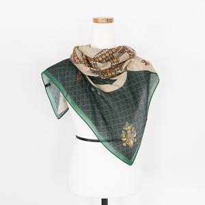 샵앤) 25FW 신상 국산 여성 88장식 미니 사각 스카프 DRN-WSC-0876-베이지