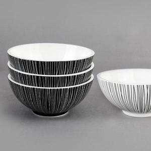 본앤하임 블랑노아 도자기 대접4p세트 블랙/화이트