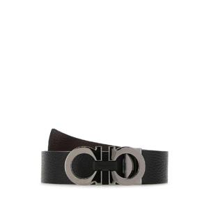 SALVATORE FERRAGAMO Black leather reversible belt 678783476361 NERHIC
