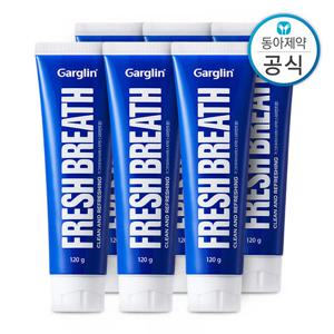 가그린 후레쉬브레스치약 스피아민트 120g 6개 구취제거 구강유해균 감소