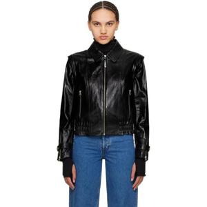 25 FW 맥케이지 여성 블랙 아모레 가죽 재킷 241015F064005