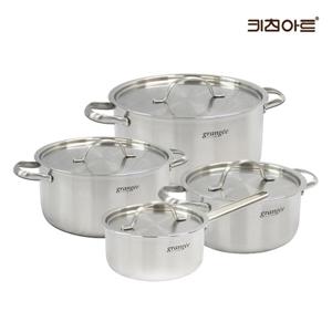 키친아트 그랑제 인덕션 통3중 304스텐 냄비세트 4종A 편16+양18+20+24