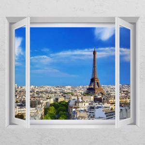 아트박스/꾸밈 ch214-에펠탑이보이는유럽의낮_창문그림액자