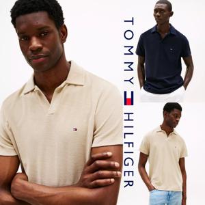 타미힐피거 MW38479-RBT 남자 레귤러핏 오픈 플래킷 테리 타월 반팔 폴로 셔츠