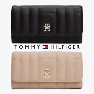 타미힐피거 198296172638 여자 지갑 퀼티드 메탈 로고 라지 장지갑