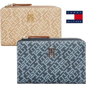 타미힐피거 197735718529 여자 지갑 텍스쳐드 모노그램 지퍼 접이식 지갑