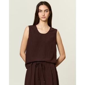 아떼 바네사브루노 여성 25FW 백화점BEST와인 버튼배색 리넨혼방 민소매 블라우스 VLBL5C307D2