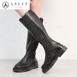 [애슬릿] 오버솔 여성 통굽 지퍼 첼시 롱 부츠 5cm