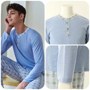 [비너스]남성용 부드러운 감촉이 좋은 모달스판 실내복 홈웨어 상의 잠옷 VEV3902M