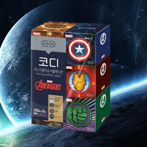 코디 미니 각티슈 마블에디션 250매 x 6입 미용티슈 곽티슈 갑티슈