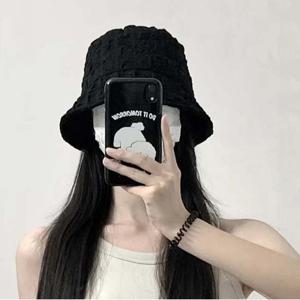 여성 블럭 패턴 버킷햇 벙거지 바캉스 룩 (블랙) 여름벙거지 여름벙거지모자 여름버킷햇 여성여름모자 여성버킷햇 여성벙거지 여성벙거지모자 여름모자