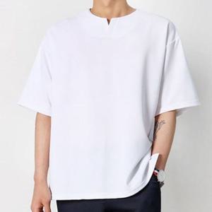 남성반팔티 남자 반팔 티셔츠 캐주얼 상의 무지티 앞트임 오버핏