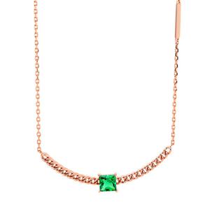 [비앤비골드] 14K 사각 그린라이트 체인 목걸이 JNN28419