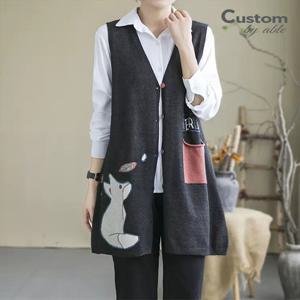 [한정/특가]강아지 브이넥 롱 니트 조끼_[C2112KV603D]