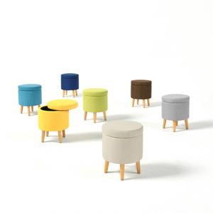 [숨결]베베 포인트컬러 패브릭 수납스툴 화장대의자-착불