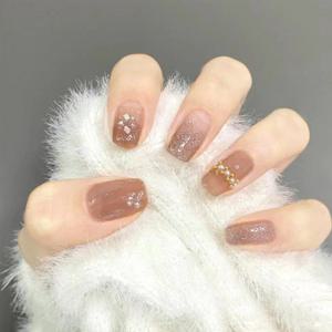 [홀리지]베이직 큐빅 반짝이 붙이는 네일팁 [24tips]