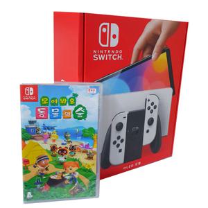 닌텐도 스위치 OLED 한국닌텐도 정품+동물의숲게임타이틀