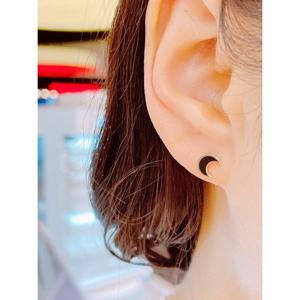 미니골드  [10K] 셀레스틴 블랙문 달 귀걸이 EAMM0294