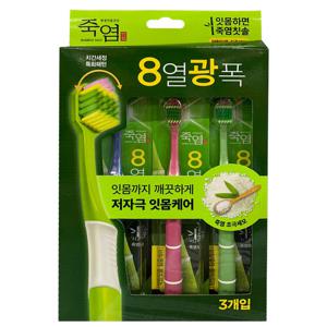 [죽염]8열광폭 약한잇몸 집중케어 칫솔 3p