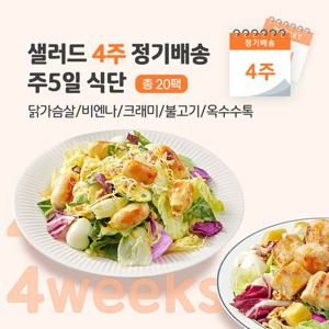 샐러드 4주 정기배송 주5일(닭+비엔나+크래미+불고기+옥수수)