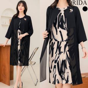 [드리다]엄마옷 드리다 봄 여름 패턴 쉬폰 가디건 정장 빅사이즈