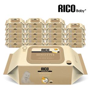 리꼬 55gsm 센서티브 아기물티슈 캡형 80매 x 10+10팩