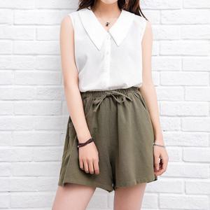 린넨 반바지 시원한 여름 숏팬츠 3부 바지 주름 밴딩 MDP003