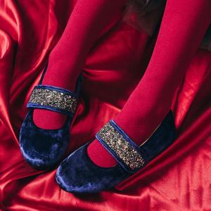 [빔보빔바]빔보빔바 벨벳반짝이플랫 여아구두