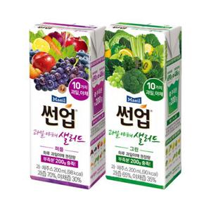 [매일유업]썬업 과일야채샐러드 퍼플 200ml 24팩+그린 200ml 24팩