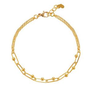 [한국금다이아몬드] 여자 순금 팔찌 볼 클립 레이어드 24K 3.75g 18K장식